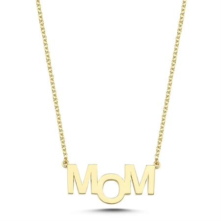 Mom halskæde i 14 karat guld Med MOM. SPAR 10%